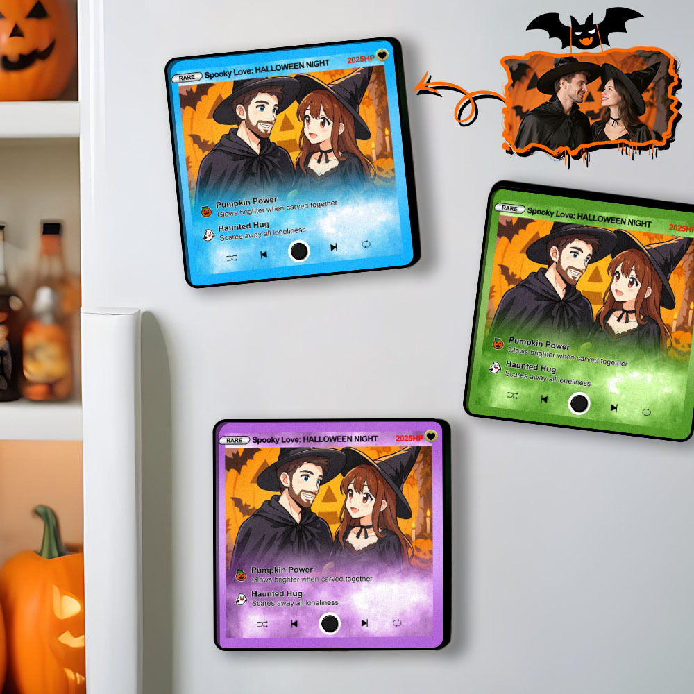 Halloween Gifts Custom Photo Fridge Magnet Music Can Be Played Without Cell Phone Music Fridge Magnet - MyPhotoSocksAu
