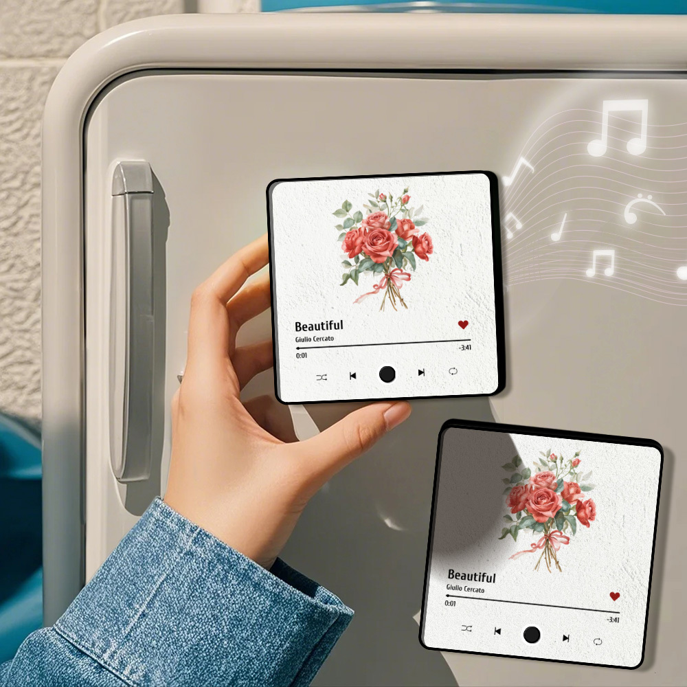 Custom Photo Album Music Fridge Magnet Flower Custom Music Fridge Magnet Pro - MyPhotoSocksAu