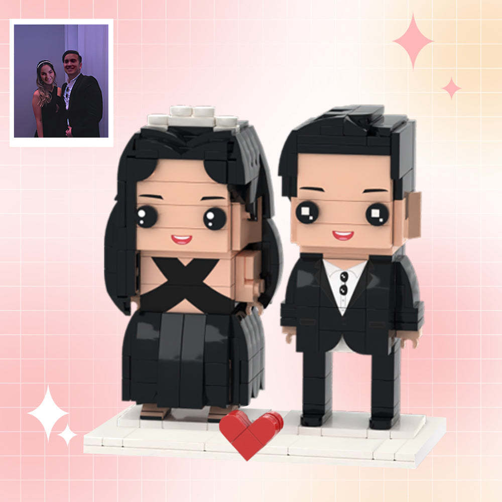 Customizable Fully Body 2 People Custom Brick Figures Evening Gowns Brick Me Figures - MyPhotoSocksAu