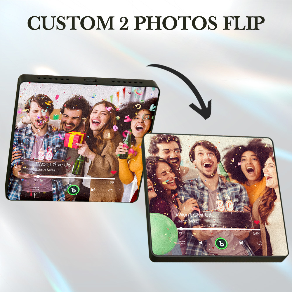 Custom Lenticular Flip Music Fridge Magnet Personalized 2 Photos in 1 Album Fridge Magnet Birthday Gifts - MyPhotoSocksAu