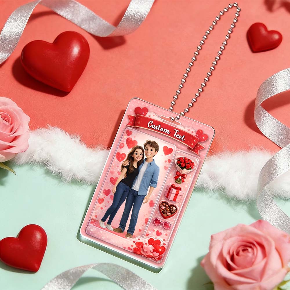 Custom Anime Acrylic Car Hanger Art Gift Valentine's Day Gifts Personalized Gift for Lover 2D Printed Flat Design - MyPhotoSocksAu