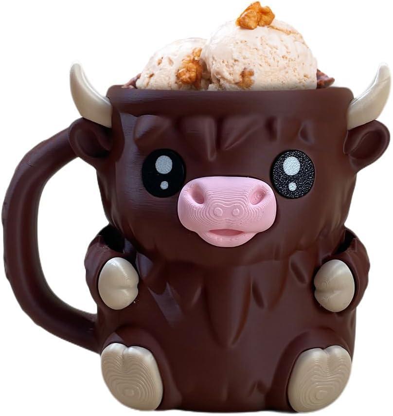 Christmas Gifts Cute Cow Style Ice Cream Pint Holder with Handle and Spoon – Reusable Antifreeze Cooler Sleeve for Ice Cream, Drinks, and Desserts Funny Cow Gifts for Ice Cream Lovers - MyPhotoSocksAu