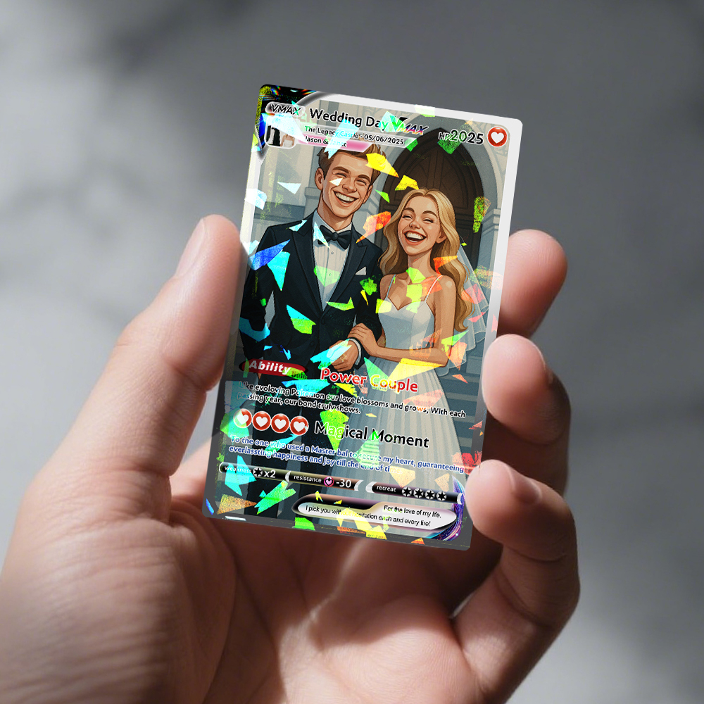 Personalized Poke Card Anime Acrylic Card for Couple Legendary Card Hologram Ornament Anniversary Gift - MyPhotoSocksAu
