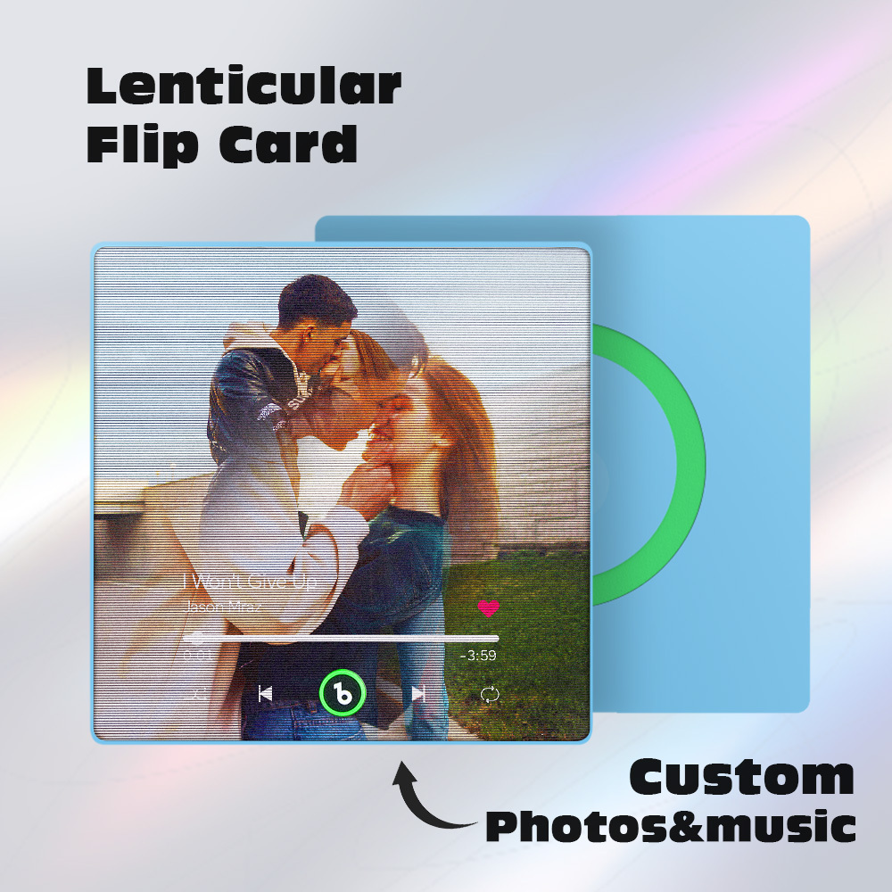 Custom Lenticular Flip Music Fridge Magnet Personalized 2 Photos in 1 Album Fridge Magnet for Friends - MyPhotoSocksAu