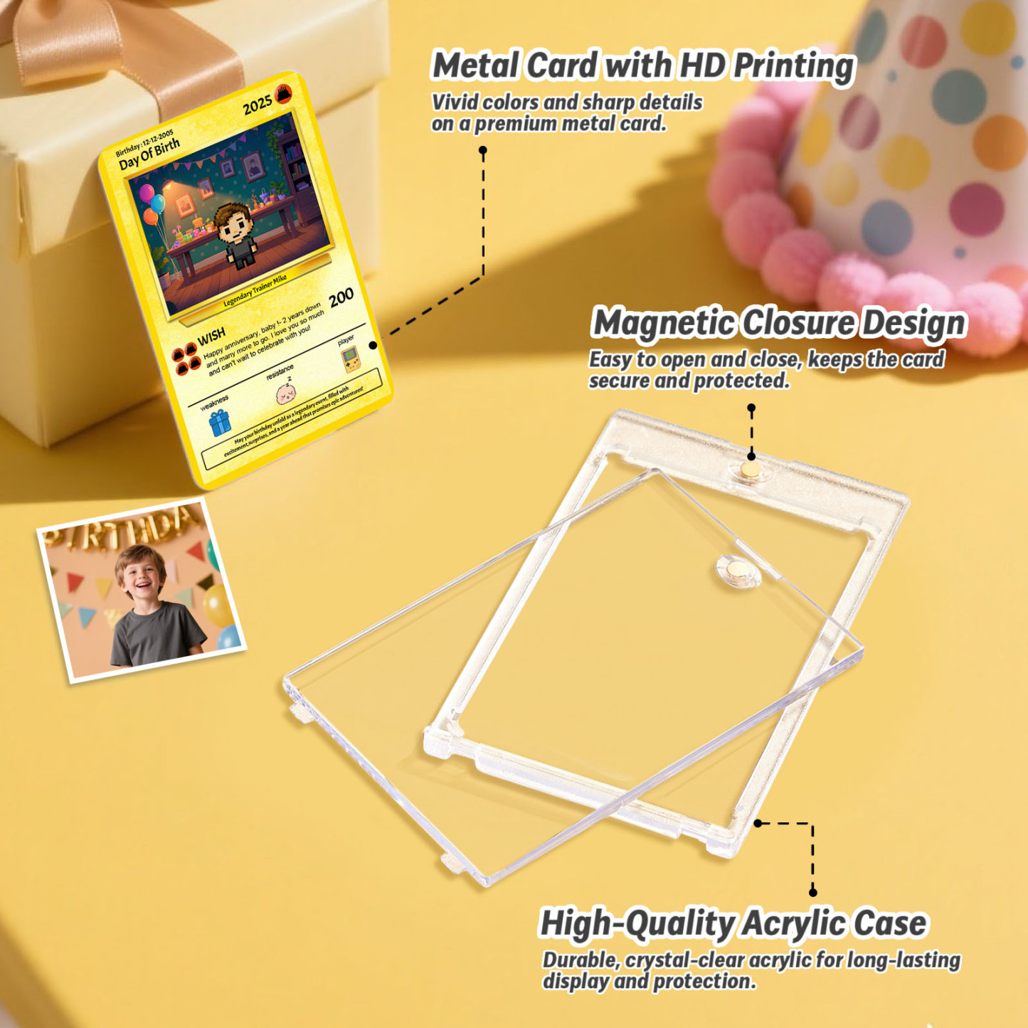 Custom Photo Birthday Cards Personalized Card For Kid Birthday Gift Boyfriend Gift Birthday Keepsake Happy Birthday Poke Card - MyPhotoSocksAu