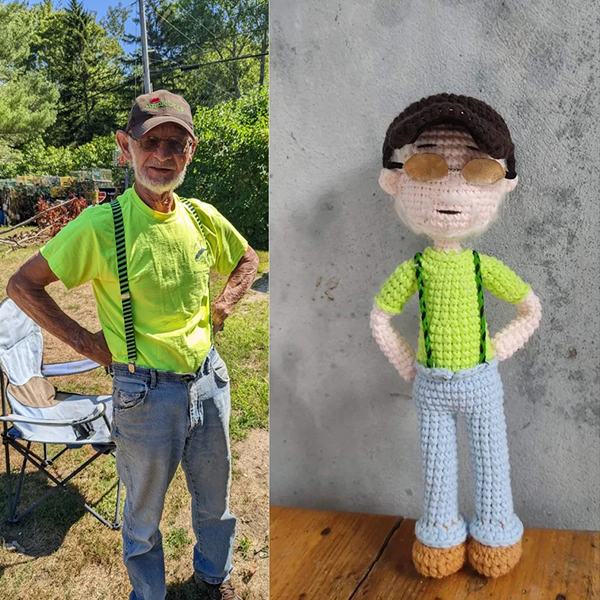 Grandparents' Day Gift Crochet Doll Personalized Portrait Crochet Look Alike Doll - My Photo Socks AU