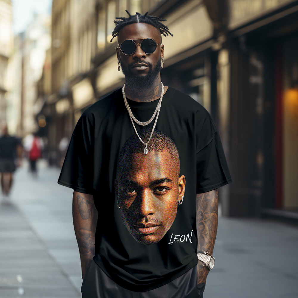 Custom Photo Vintage T-shirts Big Face Funny Photo Tee Unique Gifts - MyPhotoSocksAu