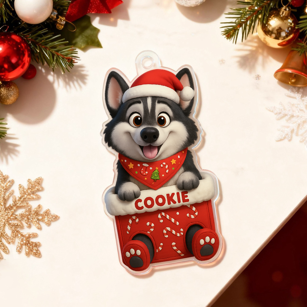 Custom Acrylic Car Hanger Pet Love In Stocking Christmas Gifts for Cute Pets Cats Xmas Lovely Gift In Memory of Your Pets Existence - MyPhotoSocksAu