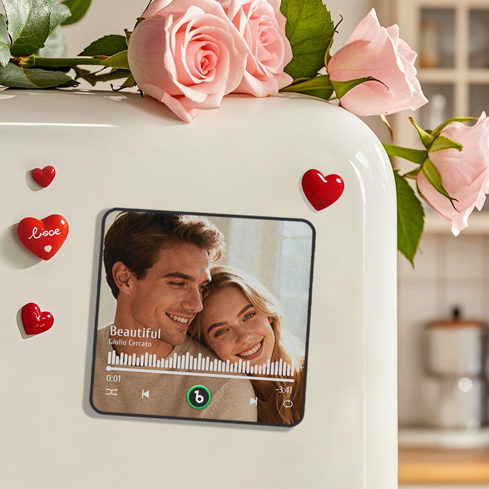 Custom Music Fridge Magnet Love Infinity Music Album Fridge Magnet Photo Music Wall Photo Music Movement That Can Be Played Valentine's Day Gifts Gift Idea - MyPhotoSocksAu