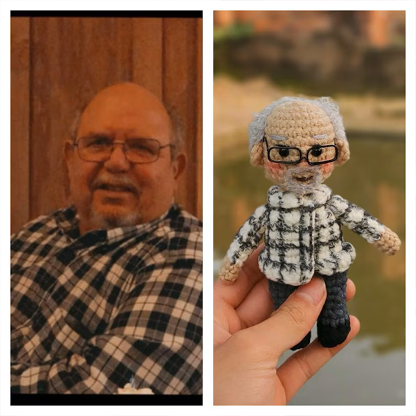 Custom Grandpa Crochet Doll Personalized Portrait Crochet Gifts - My Photo Socks AU