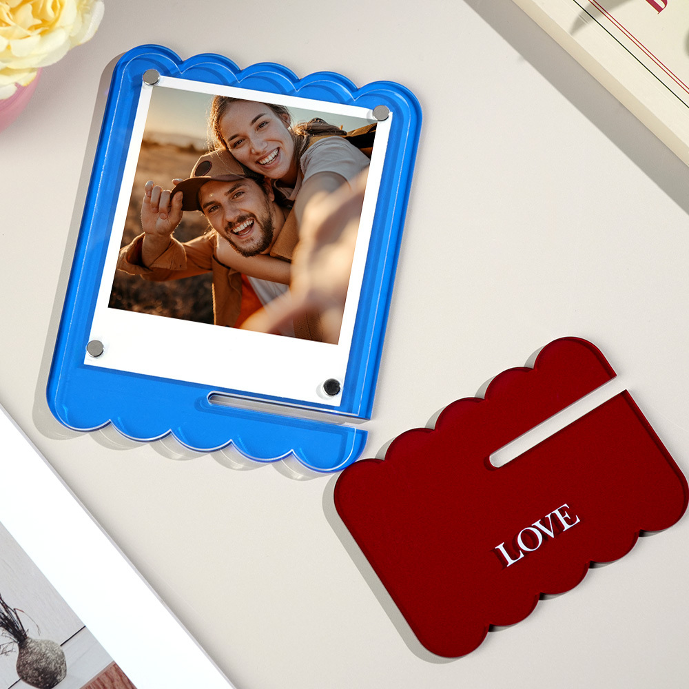 Custom Photos Acrylic Photo Frame Free-Standing Personalize Frames Immortalize Picture Cards - MyPhotoSocksAu