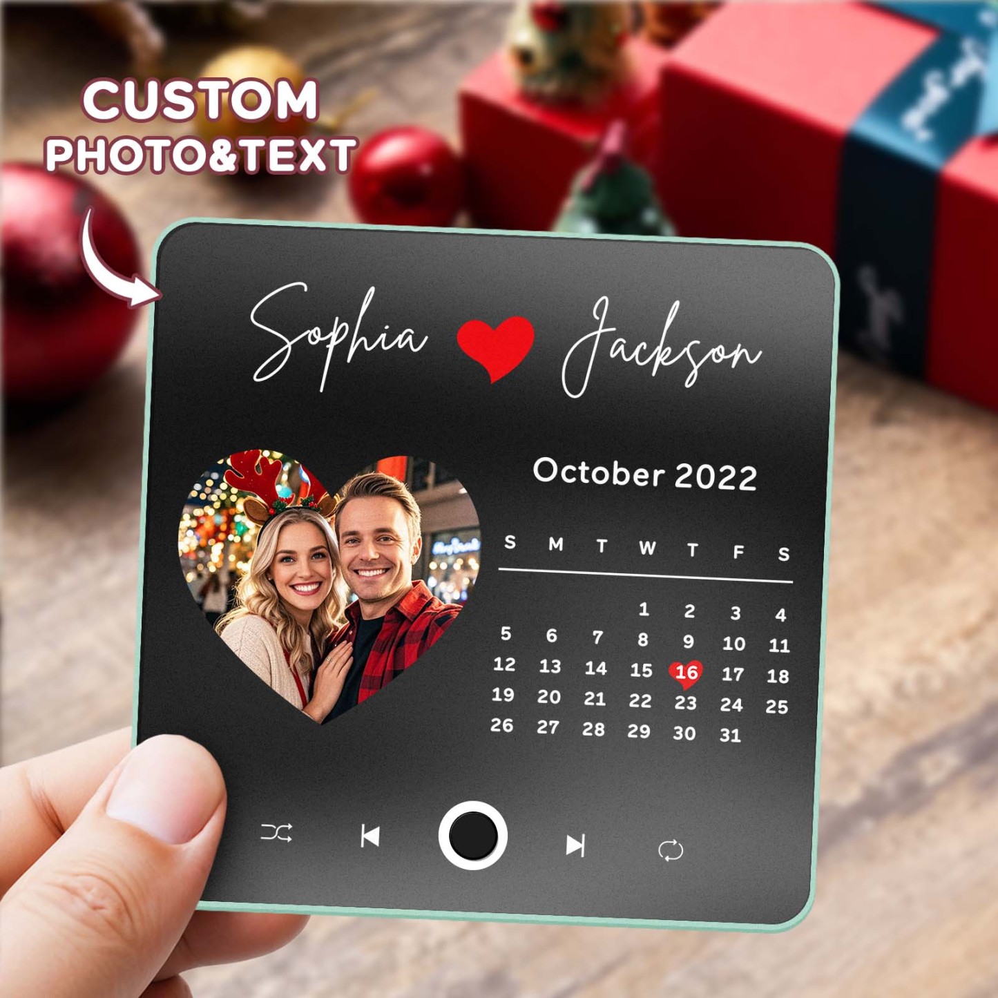 Custom Multi Photo Album Music Fridge Magnet Photo and Date Music Fridge Personalized Phone Music Fridge Magnet Pro - MyPhotoSocksAu