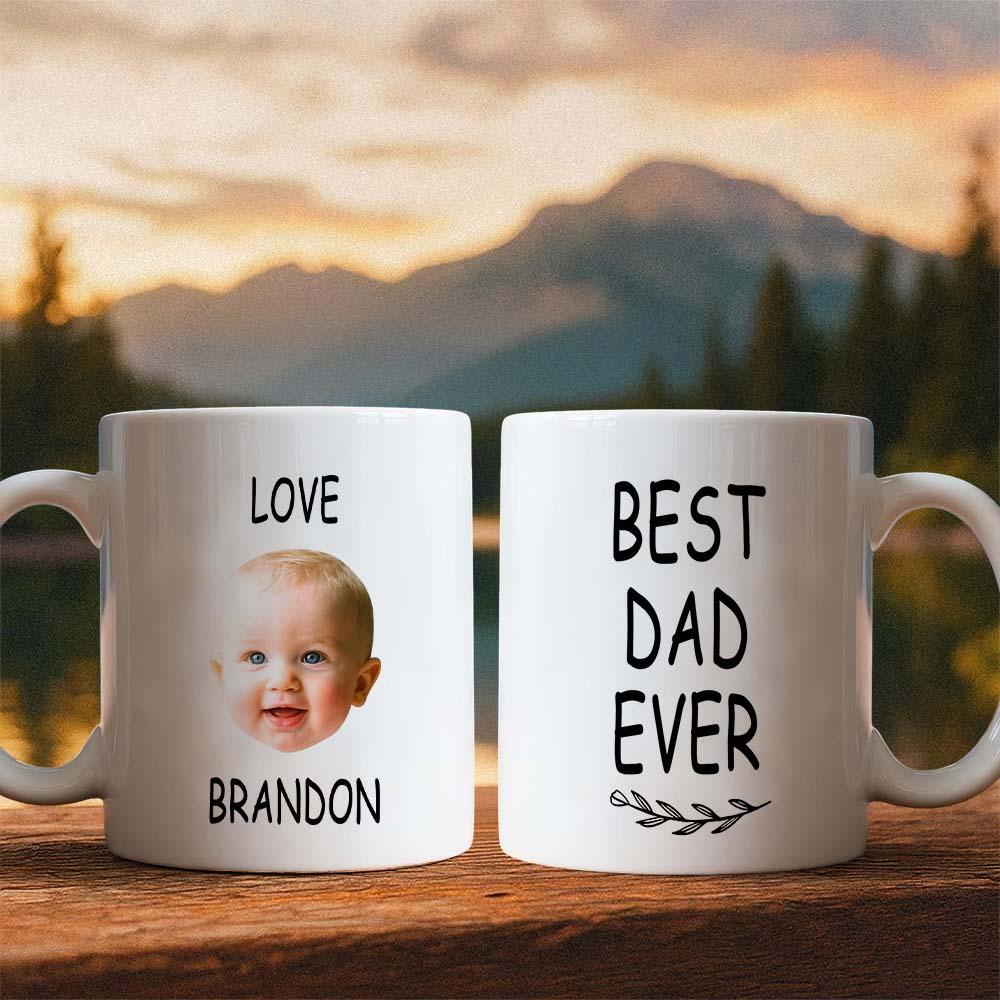 Father's Day Gift Custom Mug Add Your Photo & Text Blue Mug Best Dad Ever Gift Idea - MyPhotoSocksAu