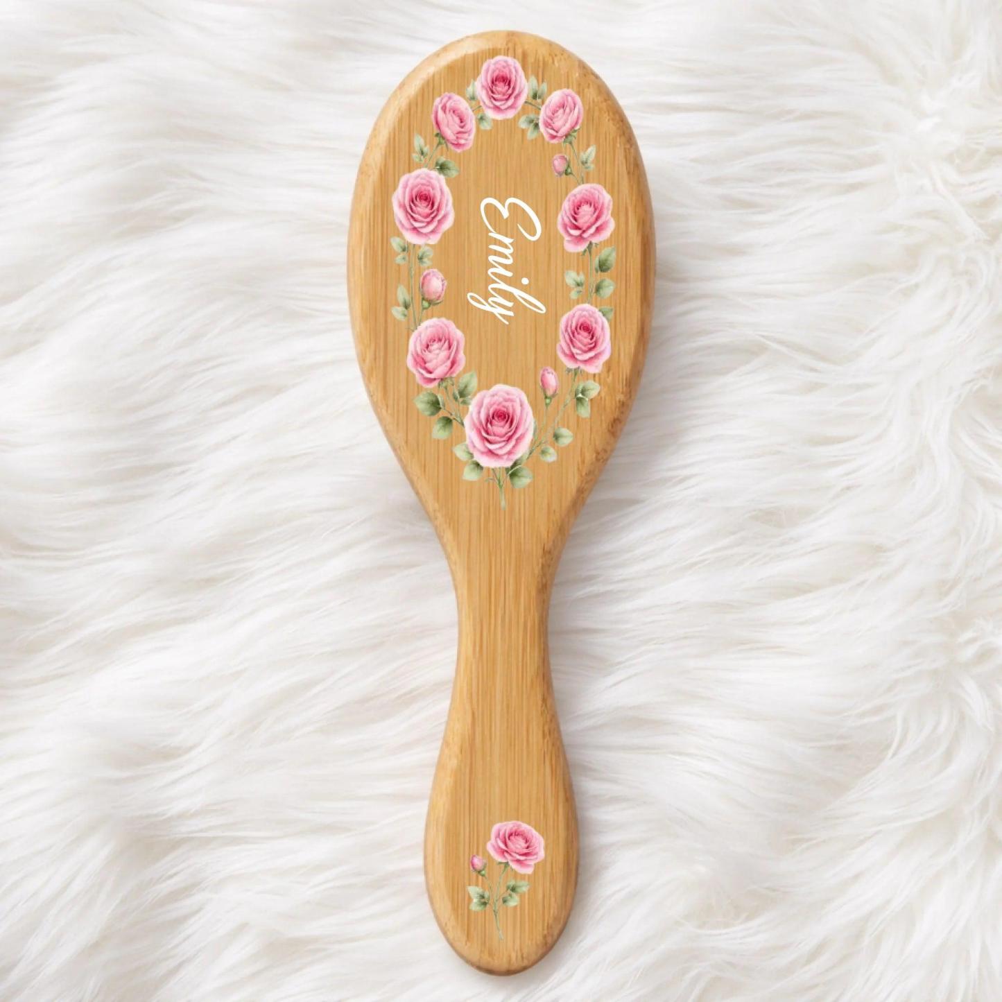 Custom Birth Month Flower Hair Brush - Personalized Thank You Graduation Birthday Gifts For Her, Friends, Sisters, Daughters, Mother, Bridesmaid - Besties Always Stick Together - MyPhotoSocksAu