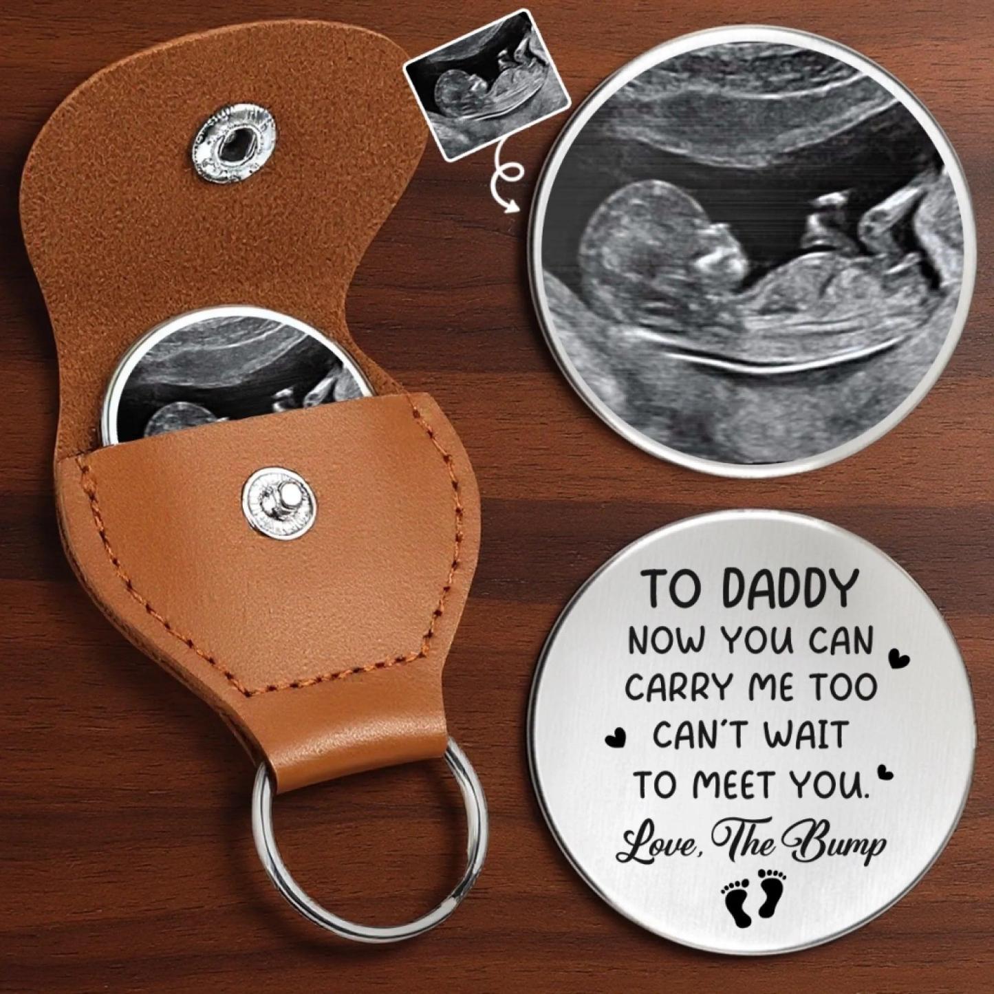 Custom Photo Pocket Hug - Personalized Baby Shower, Gender Reveal Gifts For New Dads, Husband, Son - Father's Day Gifts