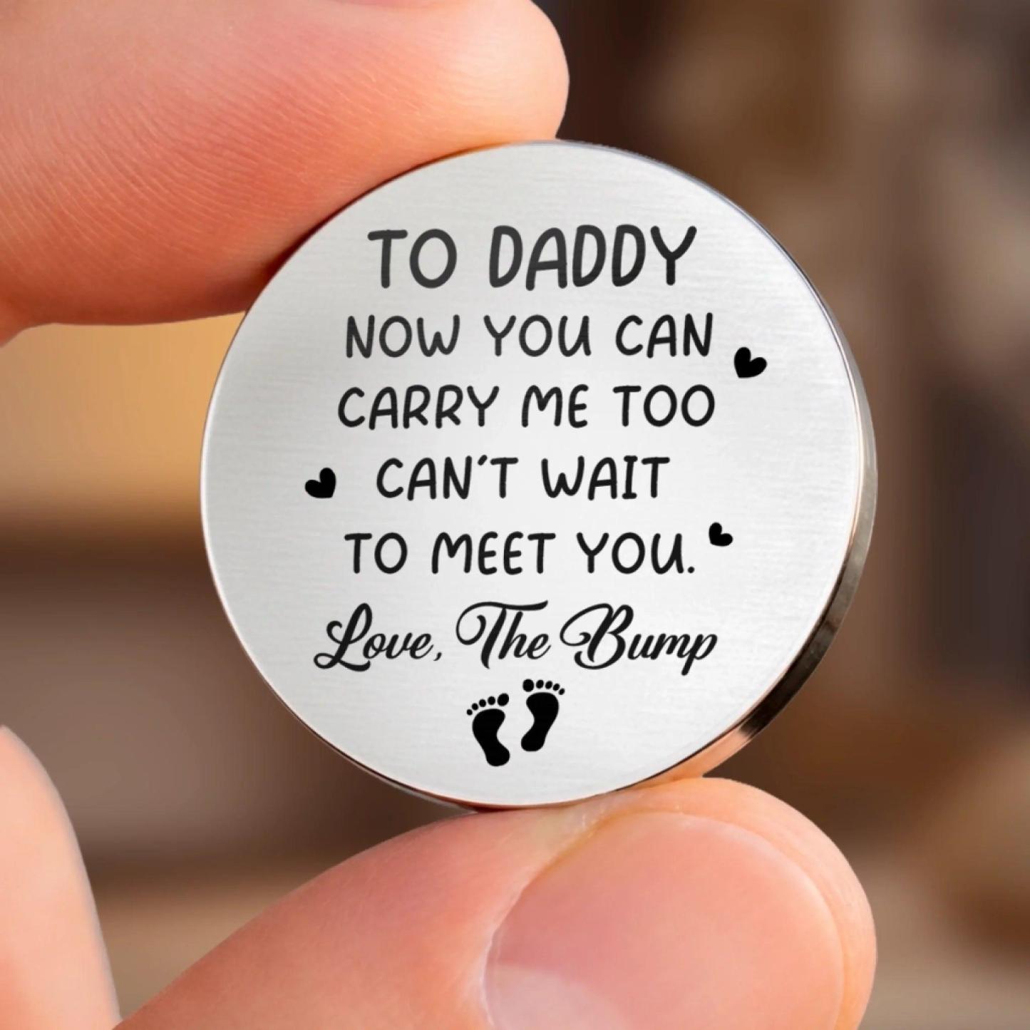 Custom Photo Pocket Hug - Personalized Baby Shower, Gender Reveal Gifts For New Dads, Husband, Son - Promoted To Dad Soon - MyPhotoSocksAu
