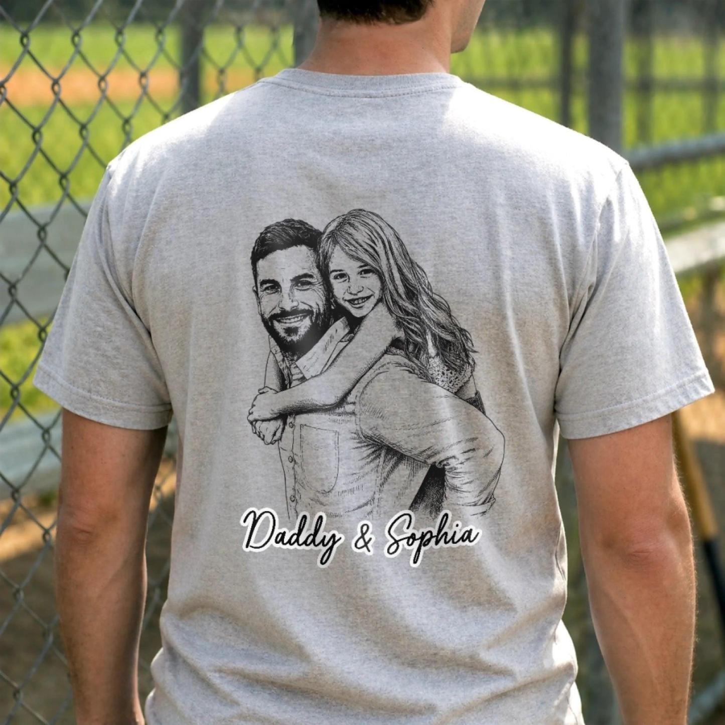 Custom Photo Unisex T-shirt - Personalized Father's Day Birthday Gifts For Dad, Grandpa - Forever My Hero - MyPhotoSocksAu