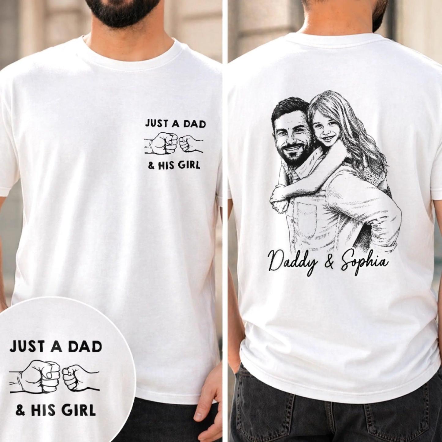 Custom Photo Unisex T-shirt - Personalized Father's Day Birthday Gifts For Dad, Grandpa - Forever My Hero - MyPhotoSocksAu