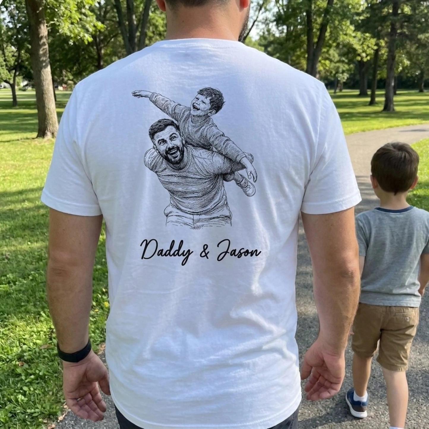 Custom Photo Unisex T-shirt - Personalized Father's Day Birthday Gifts For Dad, Grandpa - Forever My Hero - MyPhotoSocksAu