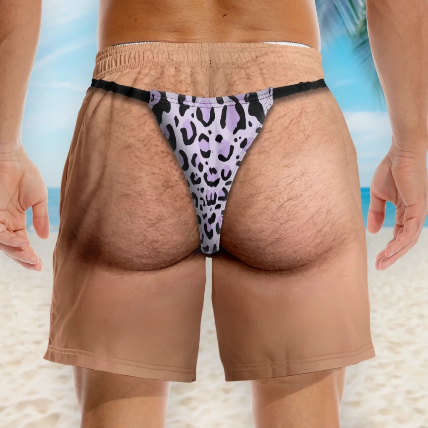 Custom Funny Men Swim Trunks Novelty Optical Illusion Swim Shorts Funny Novelty Party Board Shorts Gift for Husband Boyfriend - MyPhotoSocksAu