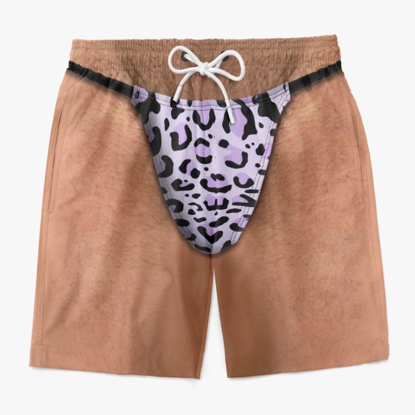 Custom Funny Men Swim Trunks Novelty Optical Illusion Swim Shorts Funny Novelty Party Board Shorts Gift for Husband Boyfriend - MyPhotoSocksAu