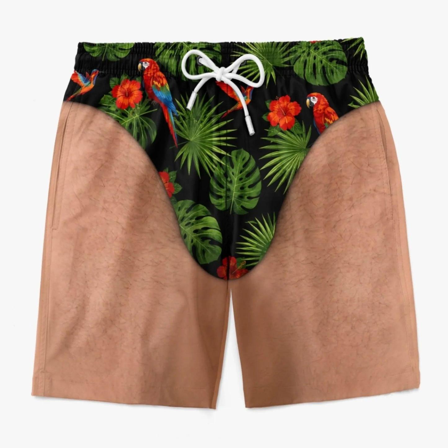 Custom Funny Men Swim Trunks Novelty Optical Illusion Swim Shorts Funny Novelty Party Board Shorts Gift for Husband Boyfriend - MyPhotoSocksAu