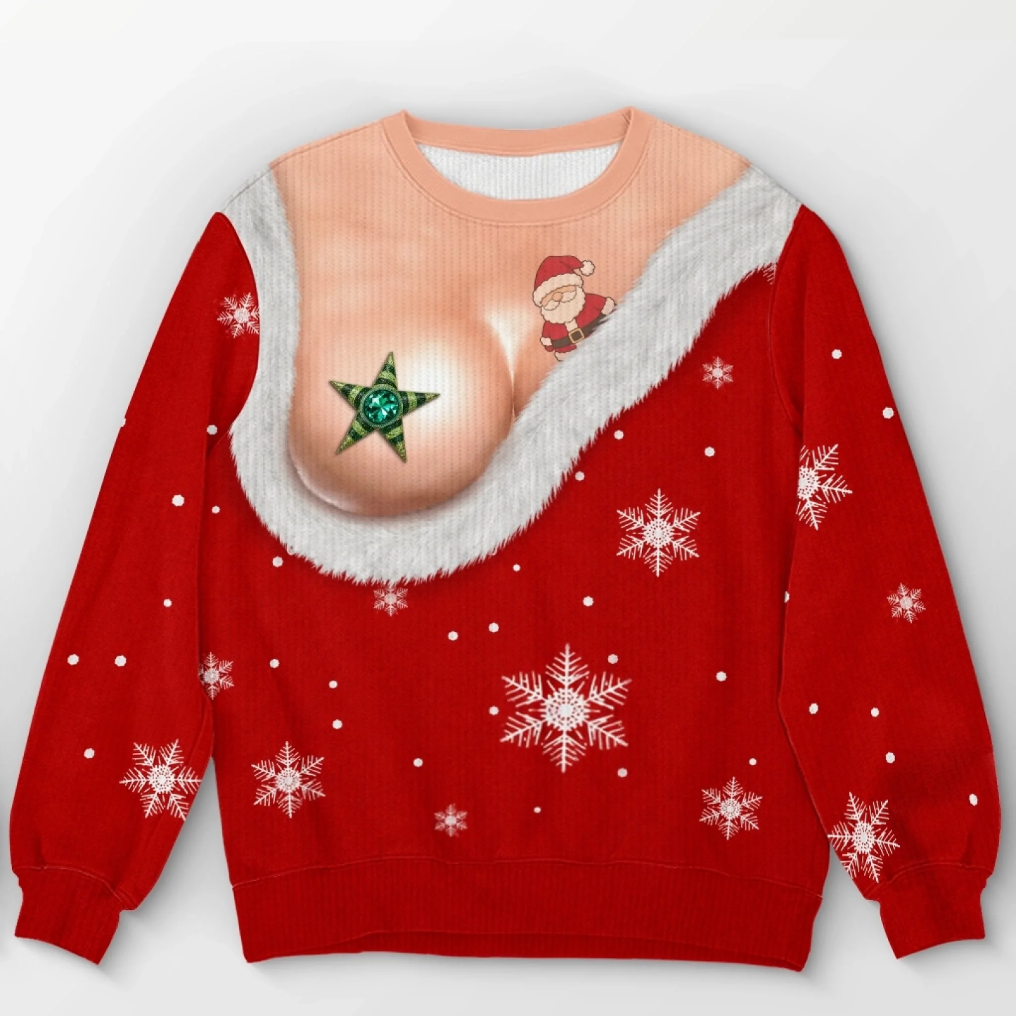 Custom Funny Ugly Sweatshirt - Personalized Christmas Birthday Gifts For Husband, Son, Grandson, Brother, Grandpa, Dad, Yourself - Santa Abs On Full Display Today - MyPhotoSocksAu