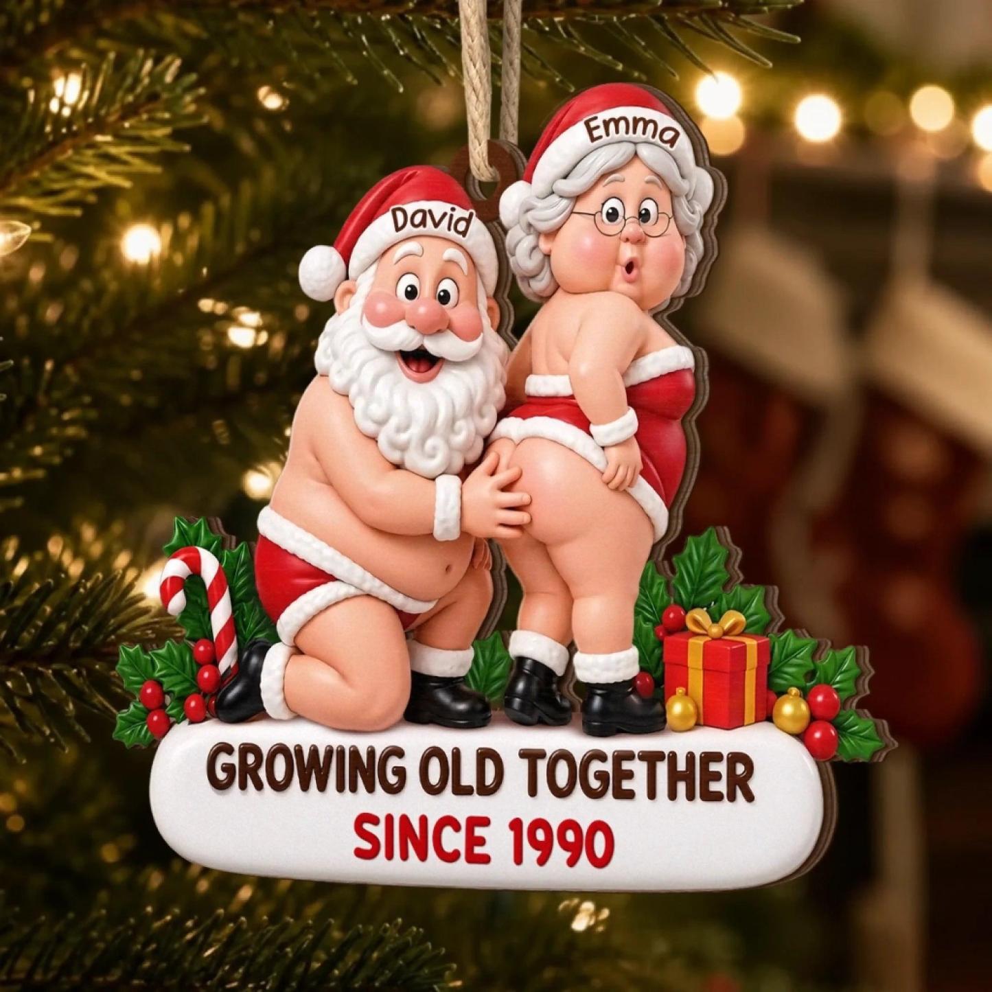 Custom Funny Wooden Ornament - Personalized Anniversary Christmas Wedding Gifts For Husband And Wife, Him And Her - Cozy Xmas With You - MyPhotoSocksAu