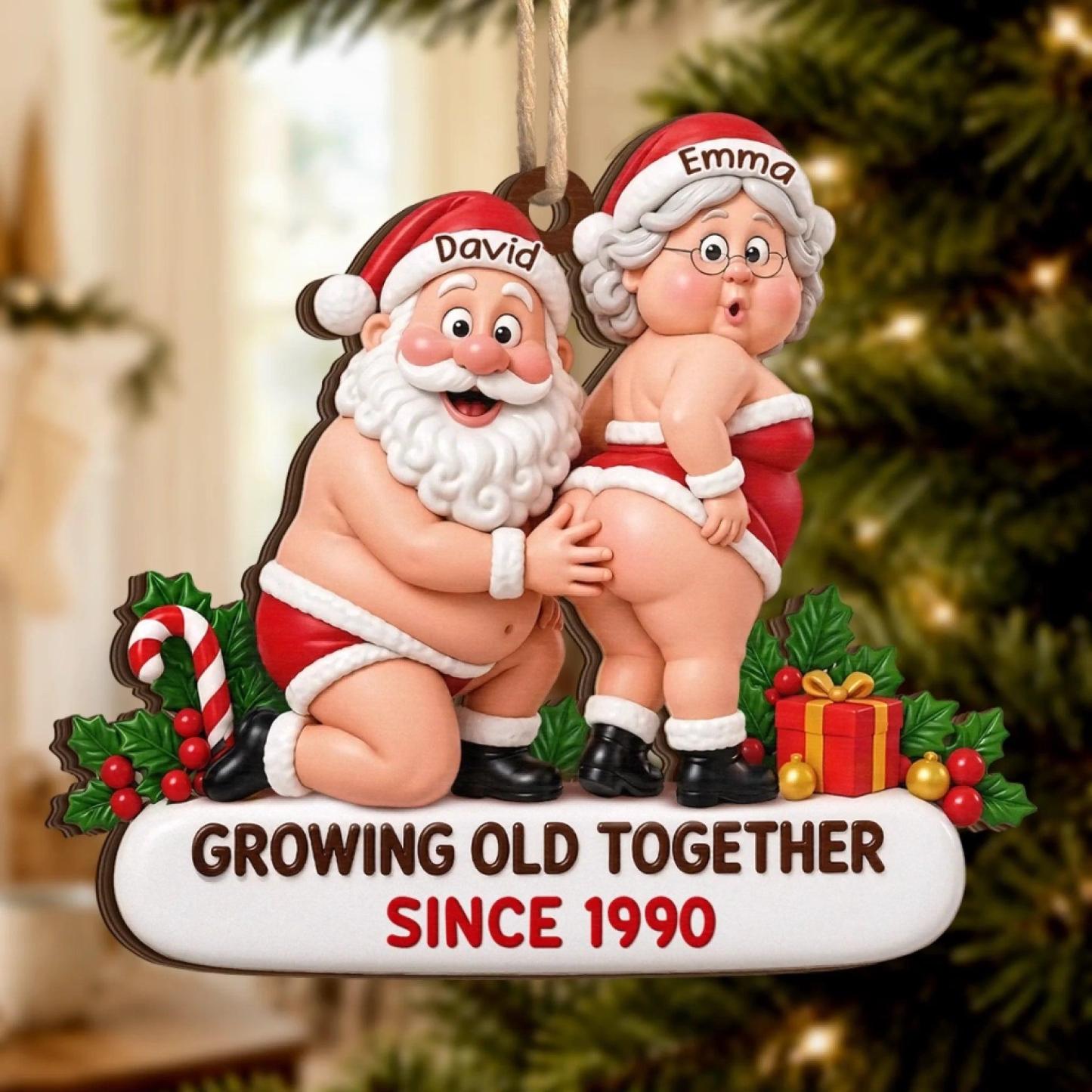 Custom Funny Wooden Ornament - Personalized Anniversary Christmas Wedding Gifts For Husband And Wife, Him And Her - Cozy Xmas With You - MyPhotoSocksAu