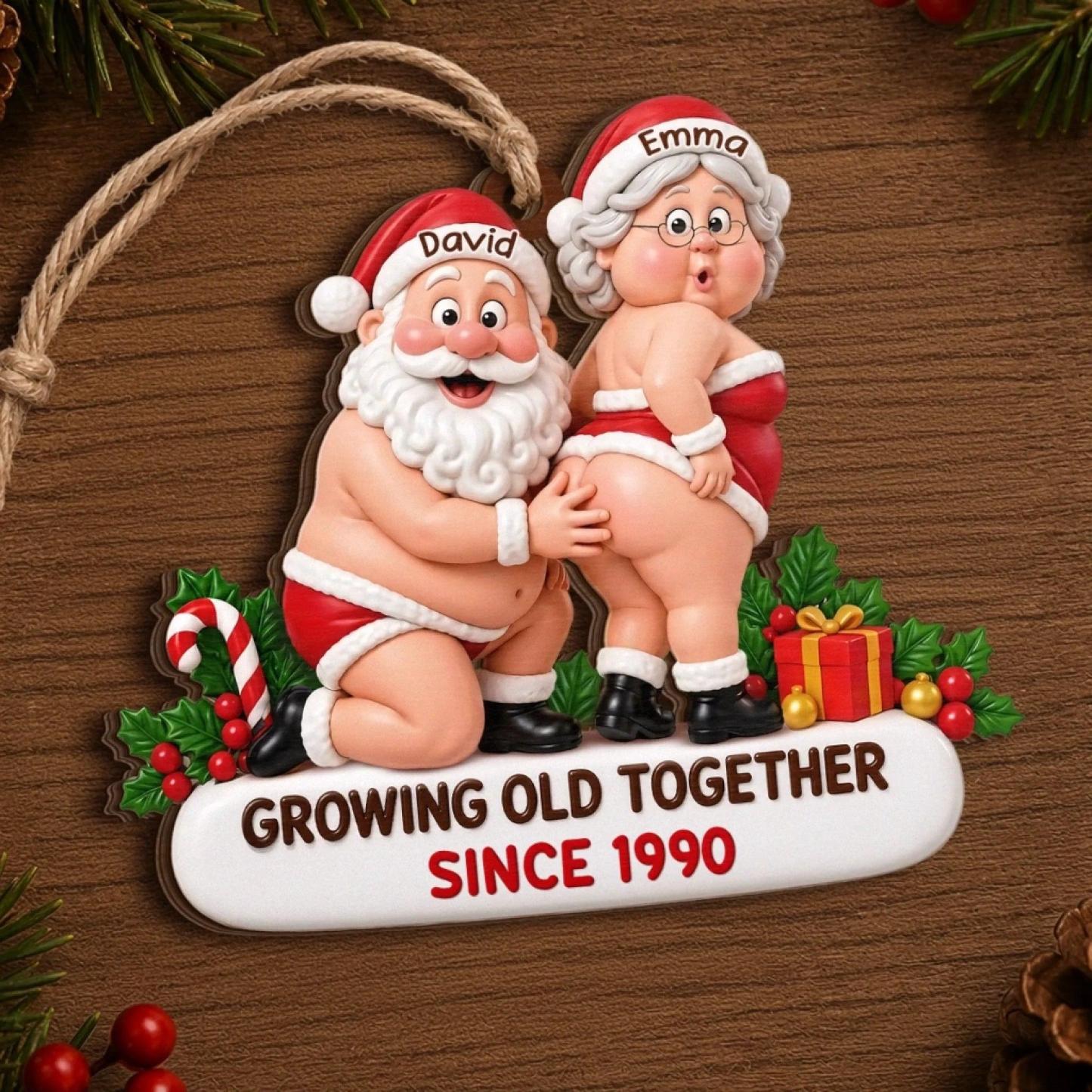 Custom Funny Wooden Ornament - Personalized Anniversary Christmas Wedding Gifts For Husband And Wife, Him And Her - Cozy Xmas With You - MyPhotoSocksAu