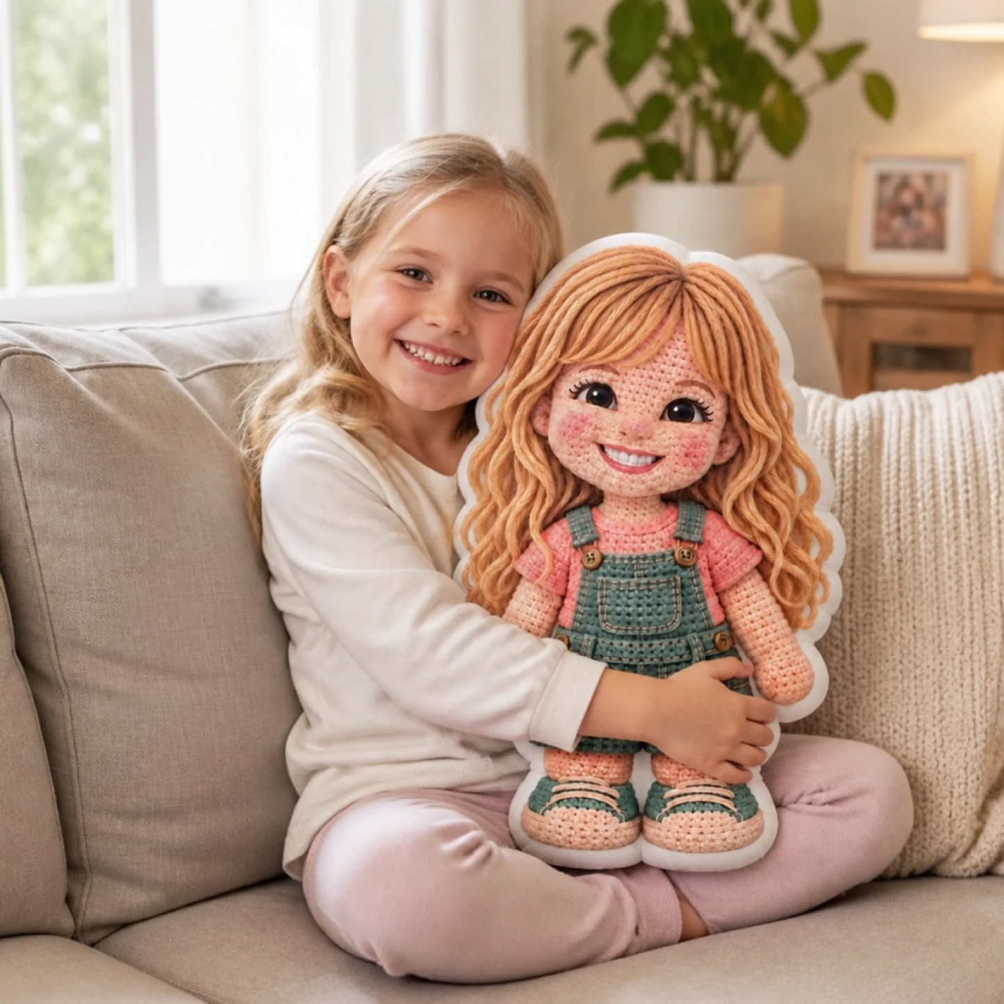 Custom Photo Crochet-Style Kids Gifts - Personalized Shaped Pillow - MyPhotoSocksAu