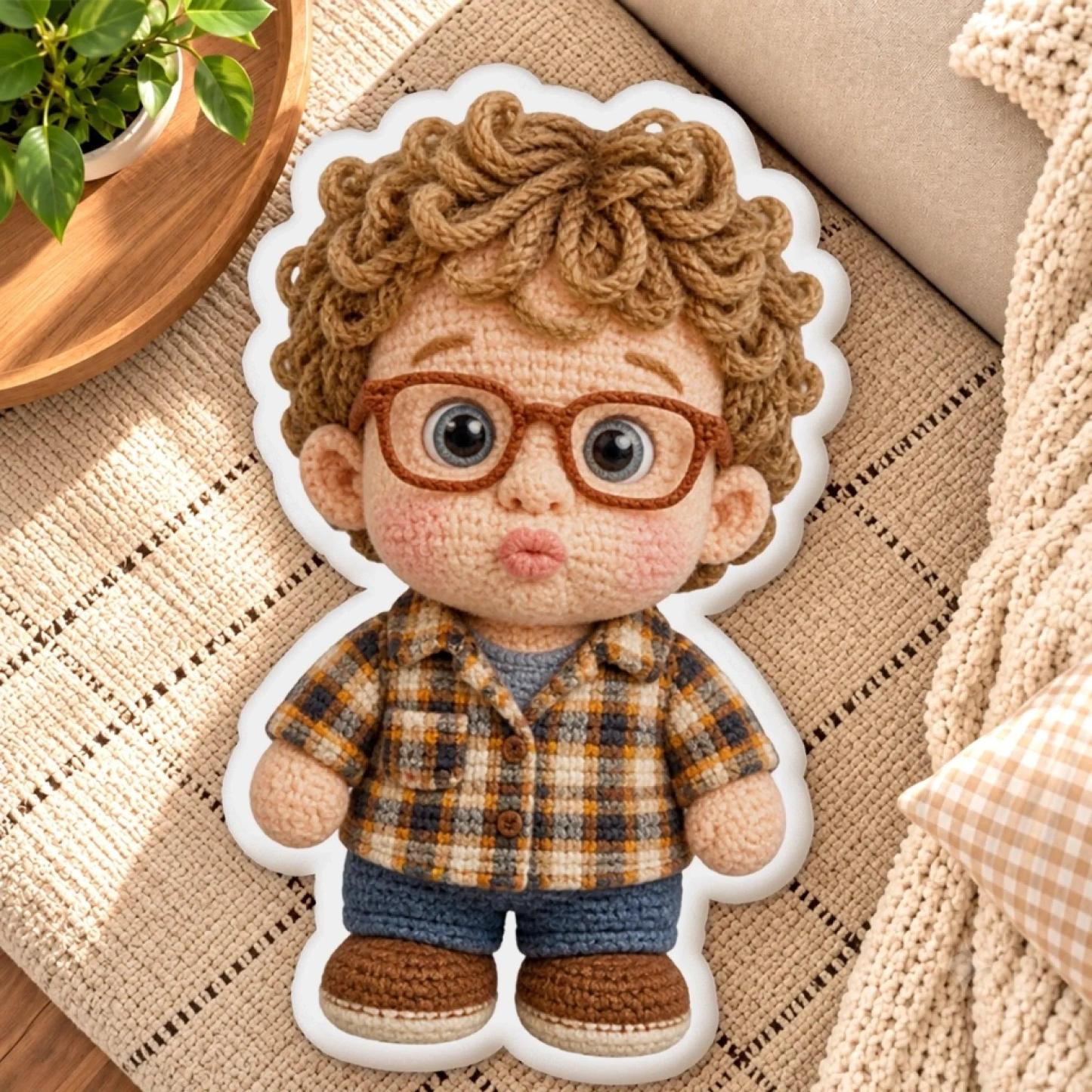 Custom Photo Crochet-Style Kids Gifts - Personalized Shaped Pillow - MyPhotoSocksAu