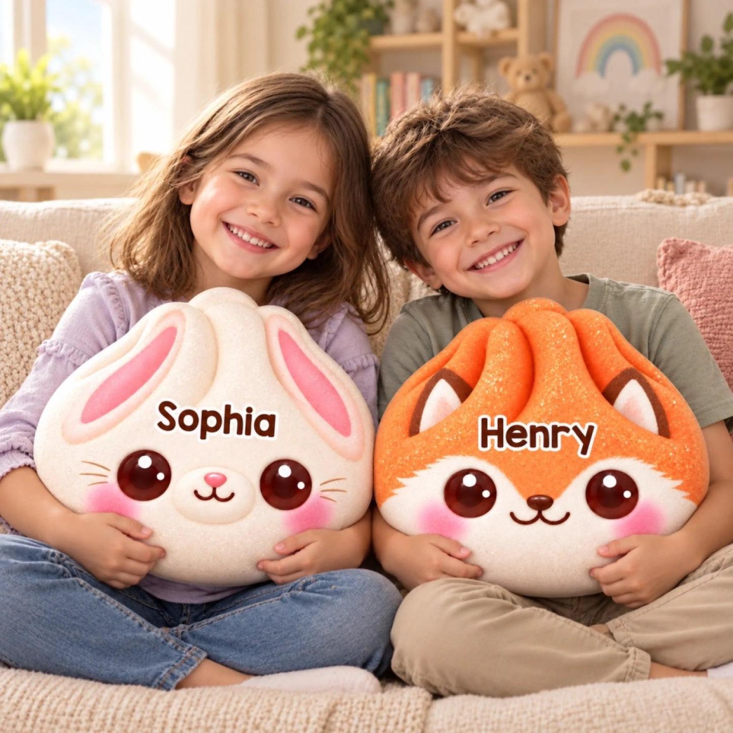 Custom Name Kawaii Animal Gifts for Kids - Personalized Shaped Pillow - MyPhotoSocksAu