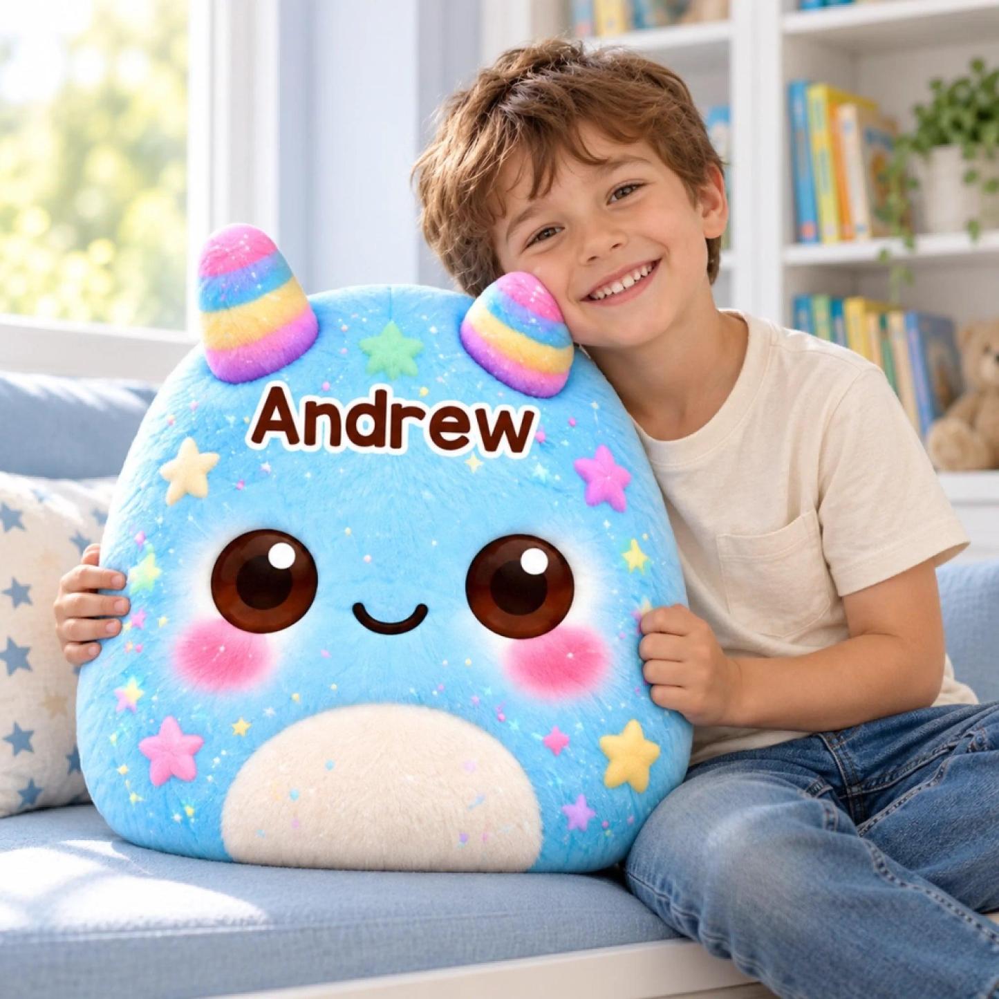 Custom Name Kawaii Monster Gifts for Kids - Personalized Shaped Pillow - MyPhotoSocksAu