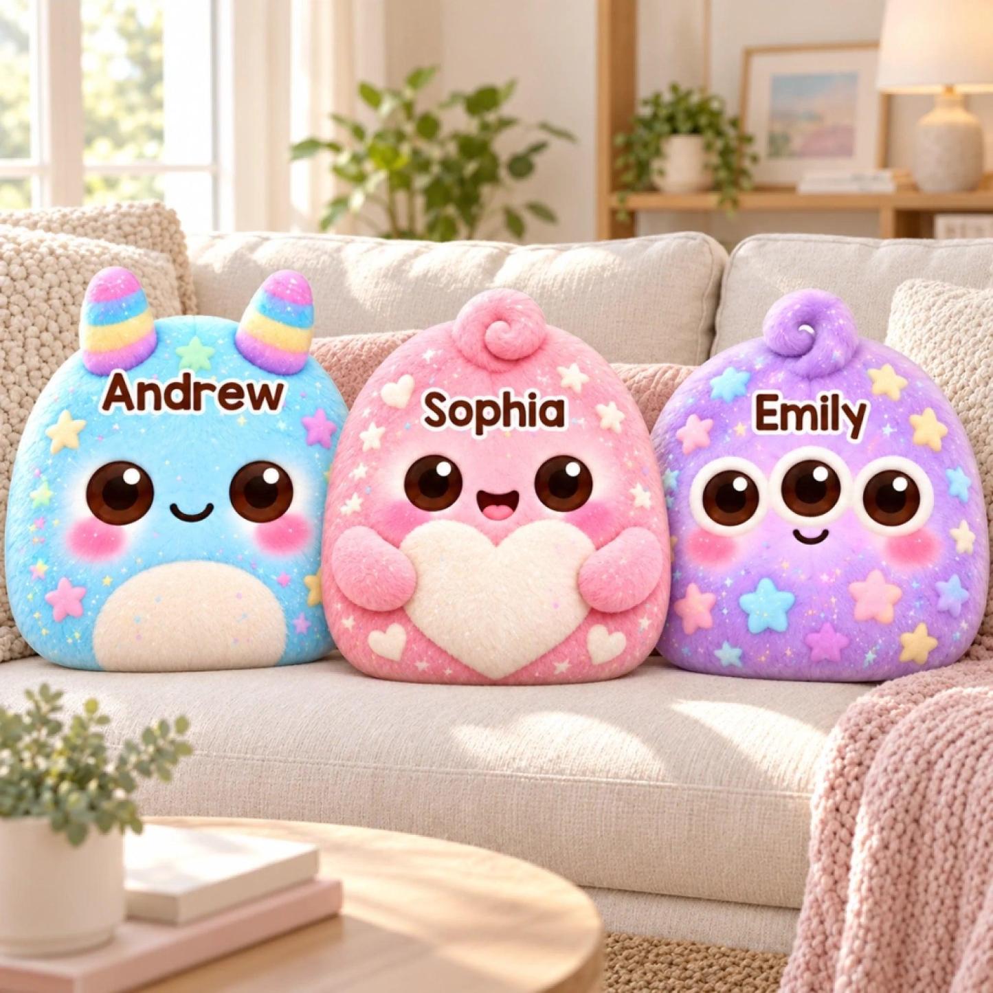 Custom Name Kawaii Monster Gifts for Kids - Personalized Shaped Pillow - MyPhotoSocksAu