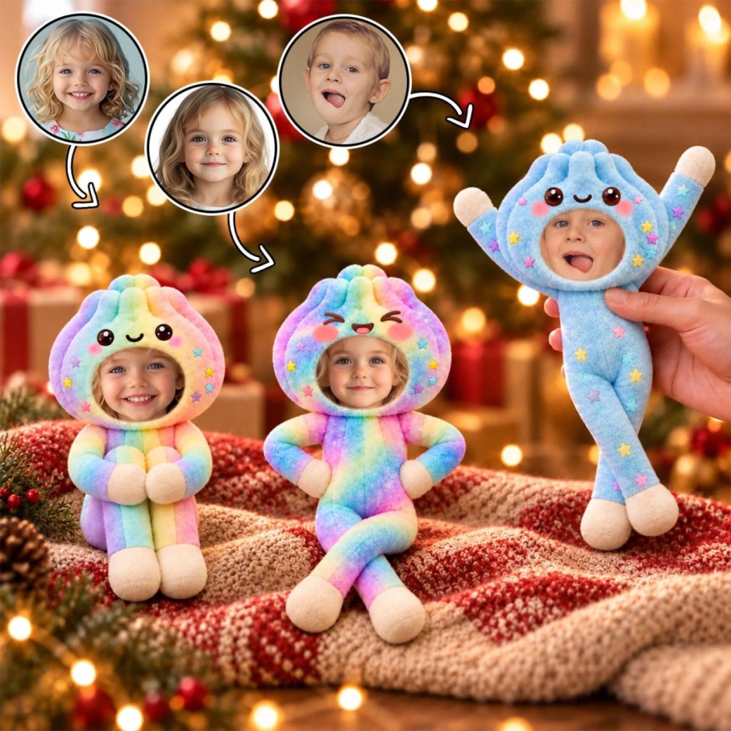 Custom Funny Pet Photo Christmas Plush Doll Gifts For Pet Lovers • My Merry Pup - Personalized Poseable Plush Doll - MyPhotoSocksAu