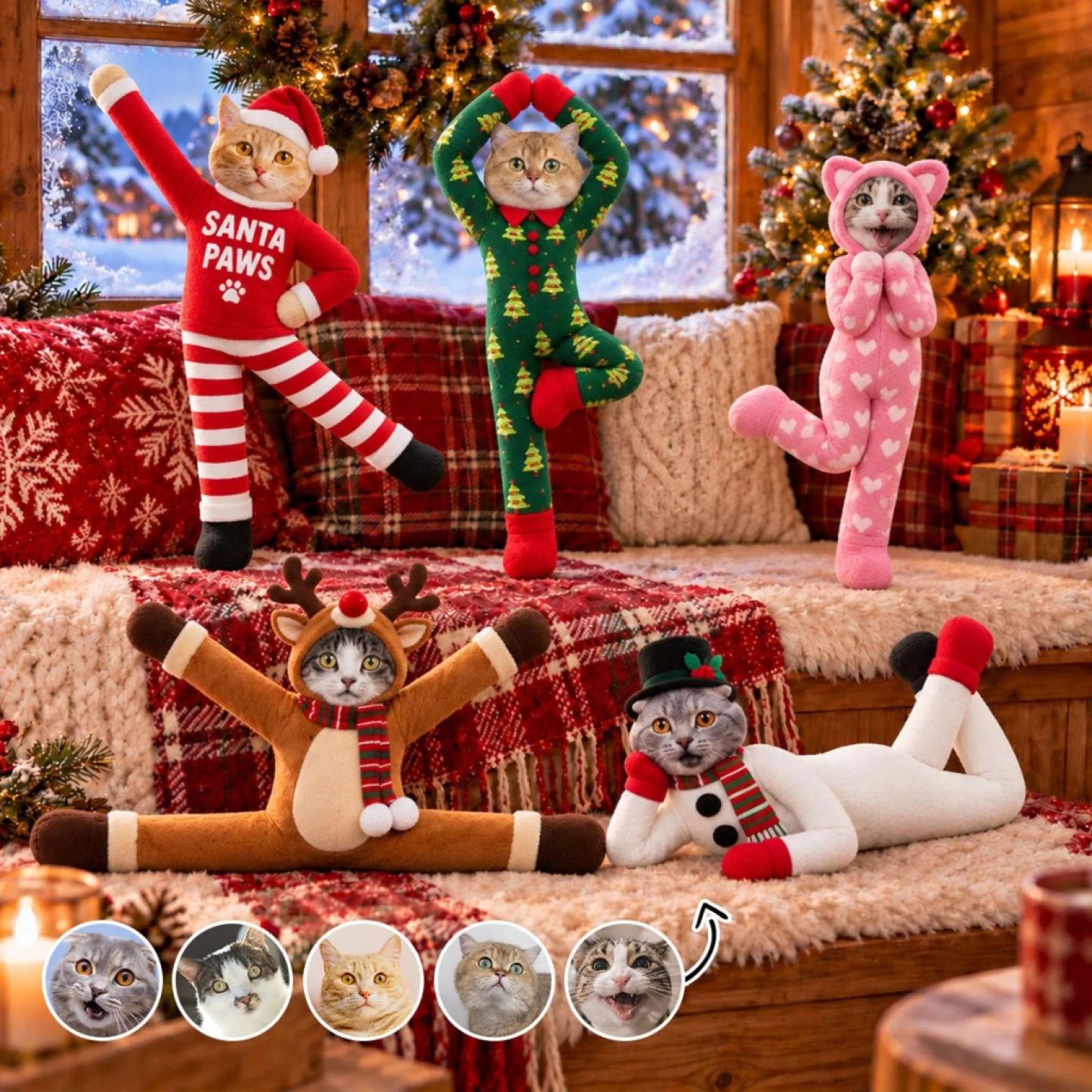 Custom Funny Pet Photo Christmas Plush Doll Gifts For Pet Lovers • My Merry Pup - Personalized Poseable Plush Doll - MyPhotoSocksAu