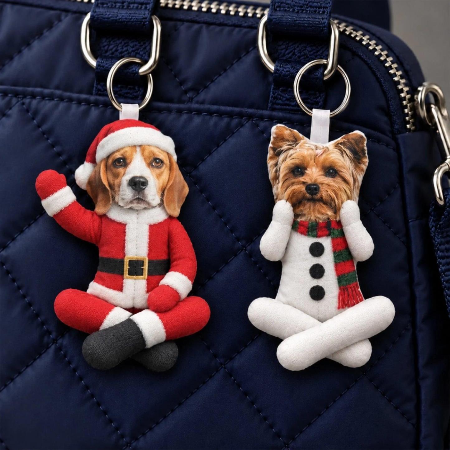 Custom Funny Pet Photo Christmas Plush Doll Gifts For Pet Lovers • My Merry Pup - Personalized Poseable Plush Doll - MyPhotoSocksAu