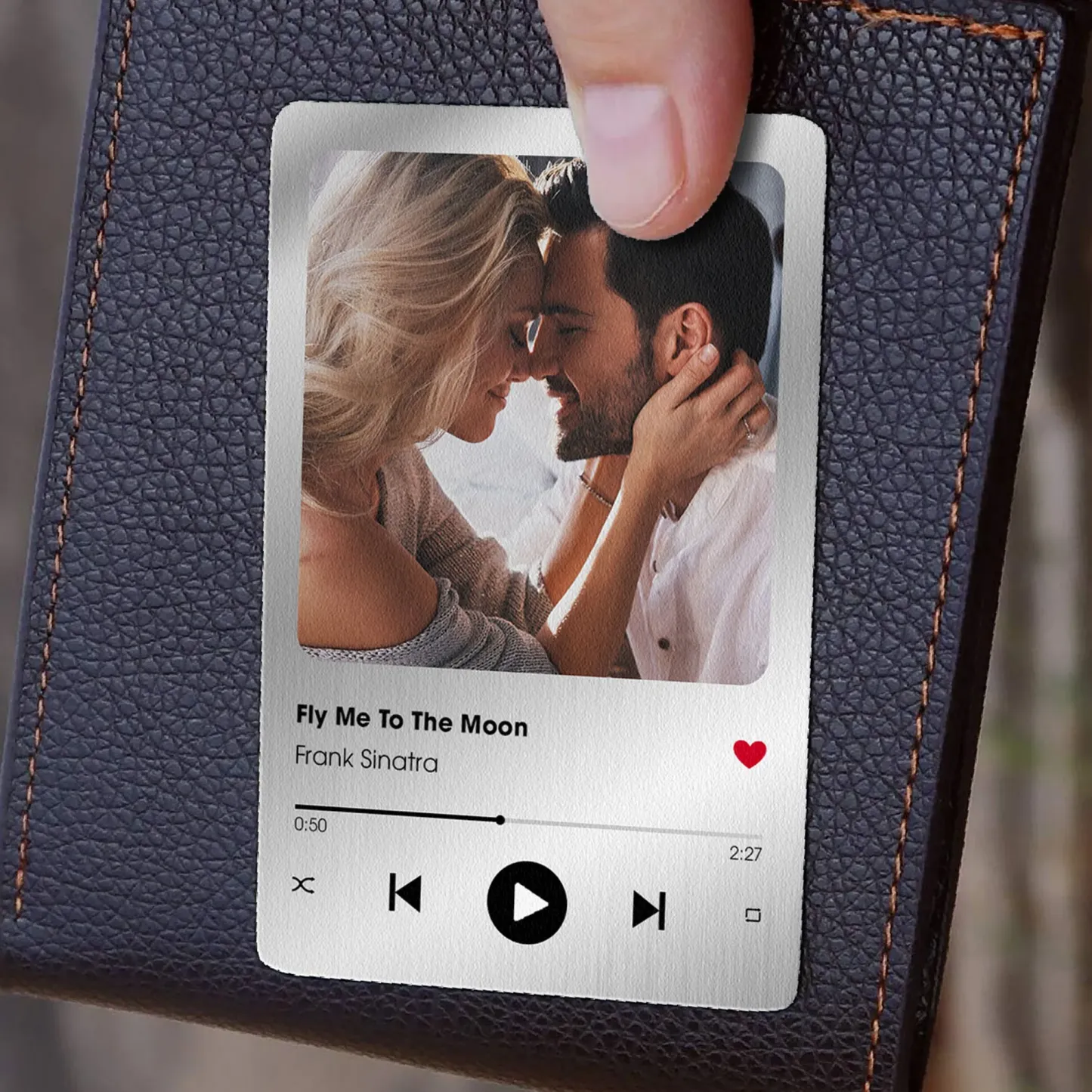 Custom Favorite Song Metal Wallet Card Personalized Aluminum Photo Wallet Card Gifts For Dad - MyPhotoSocksAu