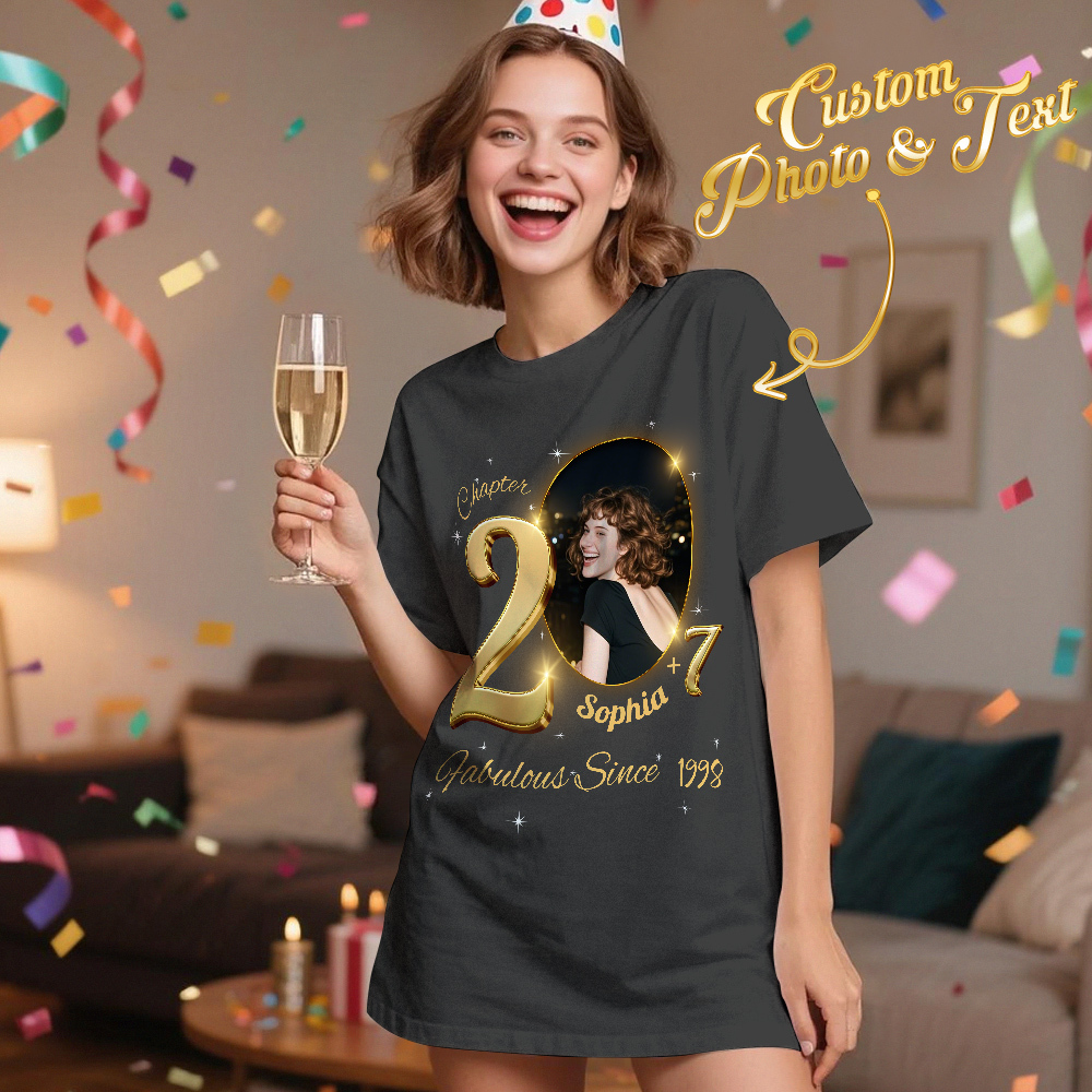Custom Photo Vintage Tee Personalized Name T-shirt Fabulous Since Year Ideas Birthday T Shirt - MyPhotoSocksAu