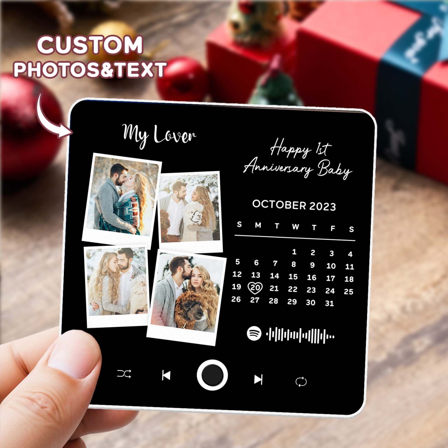 Custom Multi Photo Album Music Fridge Magnet Photo and Date Music Fridge Personalized Phone Music Fridge Magnet Pro - MyPhotoSocksAu