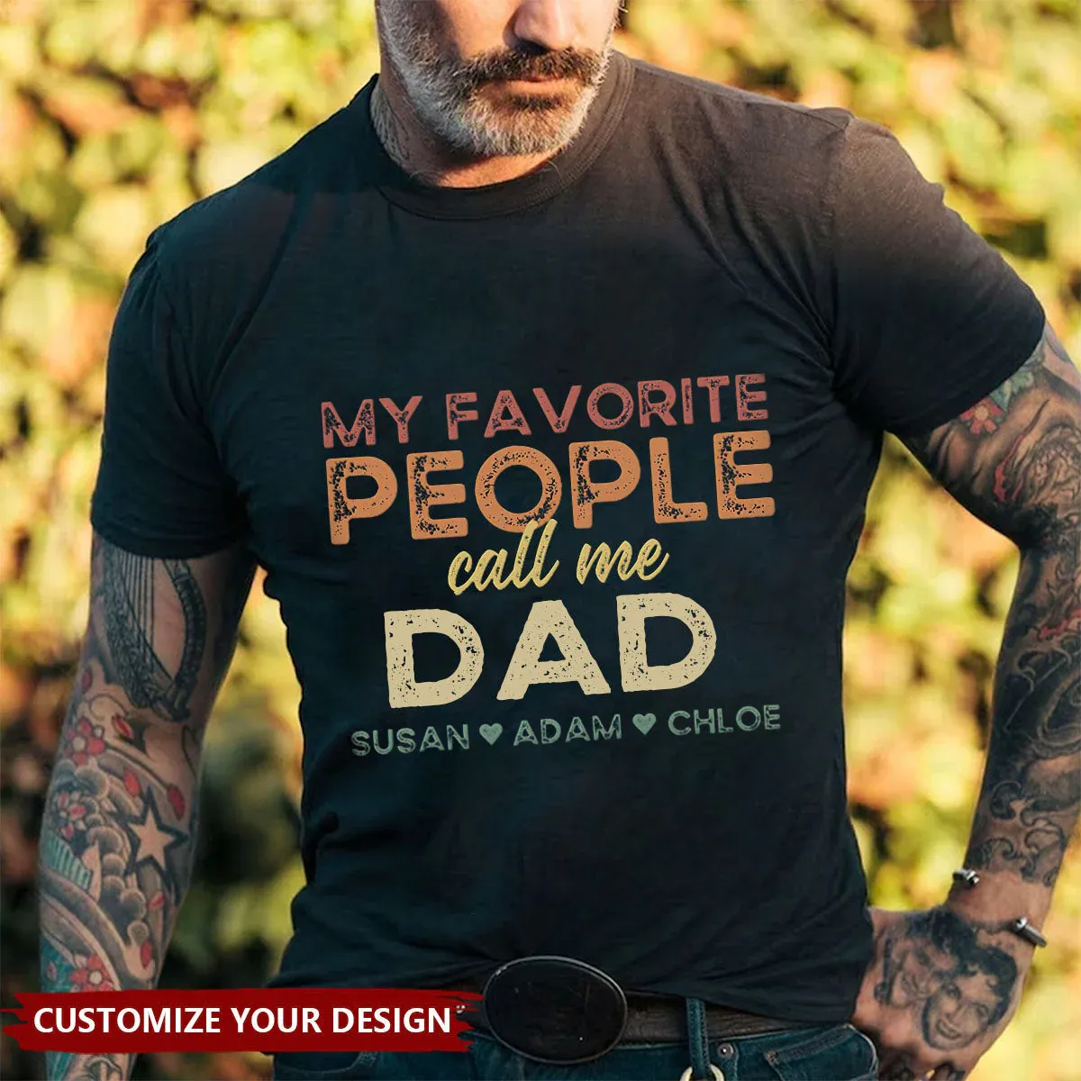 Father's Day Gifts Personalized Grandpa Shirt With Grandkids Names, Custom Grandpa Dad Gift - MyPhotoSocksAu