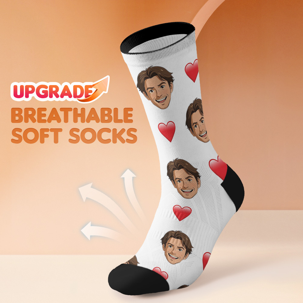 Custom Face Socks Breathable Add Pictures Colorful Photo Socks Gifts