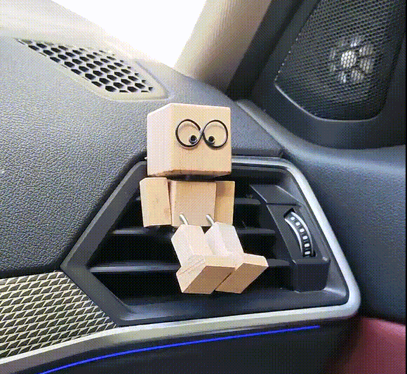Kinetic Wooden Man Figurine – Shaking Dashboard Toy, Magnetic Accent Car Decor, Natural Wood Gift - MyPhotoSocksAu