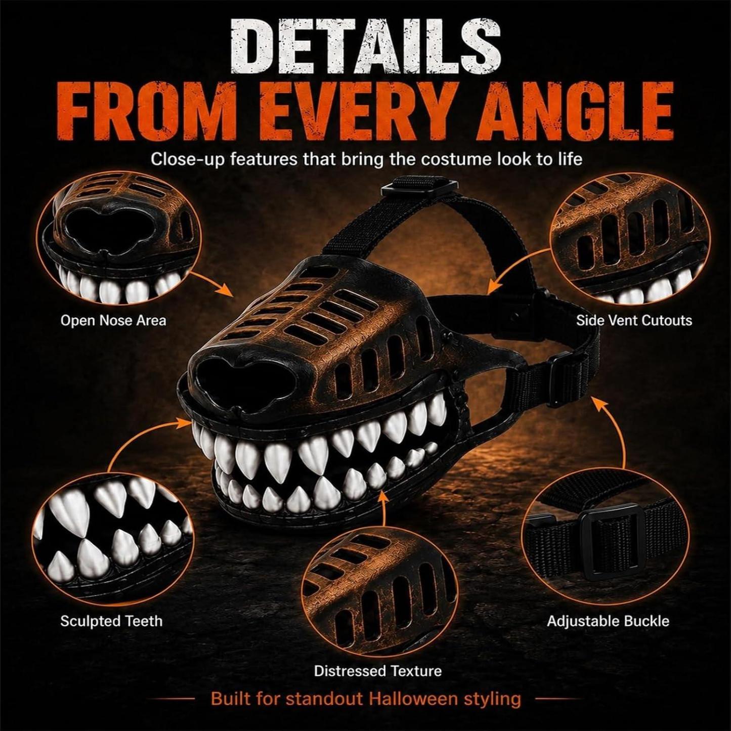 Monster Dog Muzzle, Dog Training Muzzle, Prevents Barking,Chews,for Small,Medium and Large Dogs,for Halloween,Party Costume Or Treat with Adjustable Straps - MyPhotoSocksAu