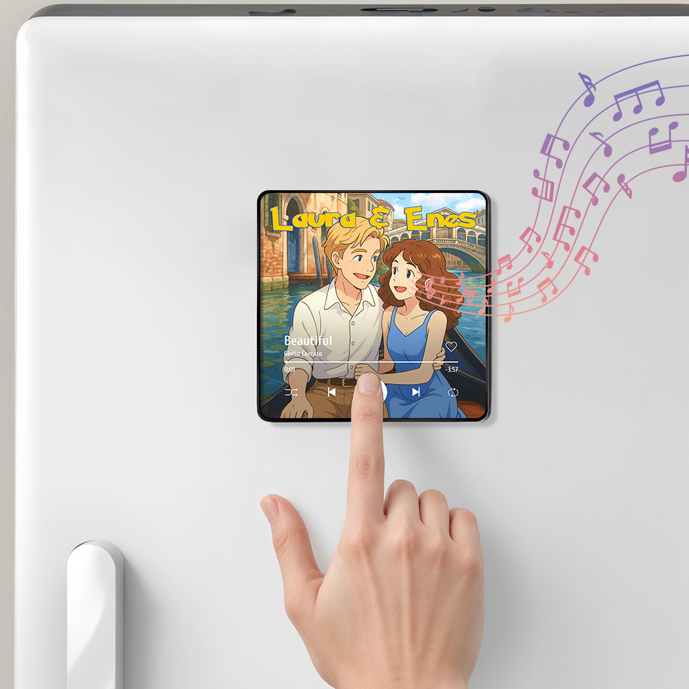 Custom Cartoon Dad Photo Fridge Magnet Music Can Be Played Without Cell Phone Music Photo Fridge Magnet Decoration for Lover - MyPhotoSocksAu