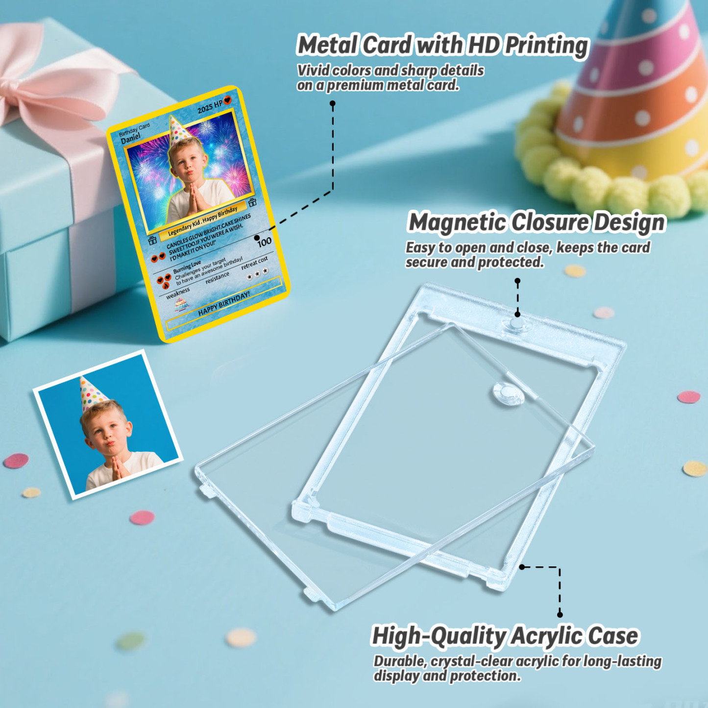 Custom Photo Birthday Cards Personalized Card For Kid Birthday Gift Boyfriend Gift Birthday Keepsake Happy Birthday Poke Card - MyPhotoSocksAu