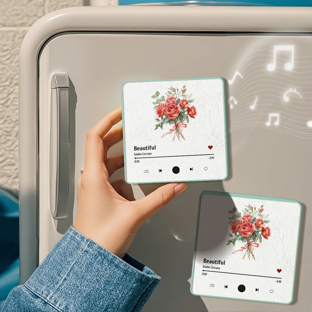 Custom Photo Album Music Fridge Magnet Flower Custom Music Fridge Magnet Pro - MyPhotoSocksAu