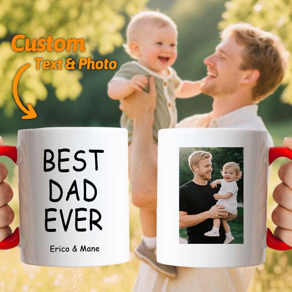 Custom Father’s Day Mug with Photo Custom Coffee Cup for Dad Best Dad Gift - MyPhotoSocksAu