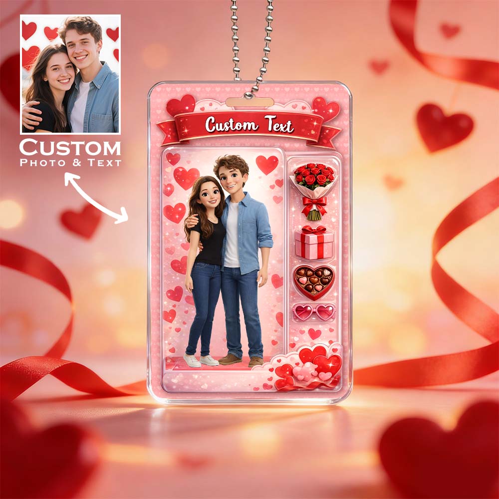 Custom Anime Acrylic Car Hanger Art Gift Valentine's Day Gifts Personalized Gift for Lover 2D Printed Flat Design